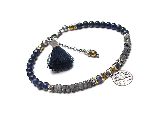 Navy - grey  - bransoletka  Katia i krokodyl