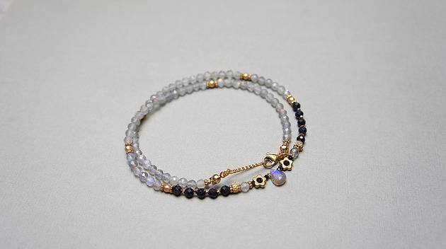 chokery Labradoryty i szafiry /choker/ vol. 14  /07.02.25/- Szlachetna kolekcja