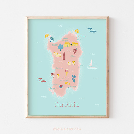 plakaty Plakat - Mapa Sardynii