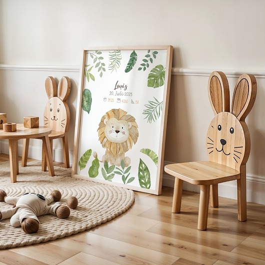 obrazy i plakaty do pokoju dziecięcego Metryczka z misiem, Plakat z leśnym zwierzątkiem, obrazek z imieniem dziecka