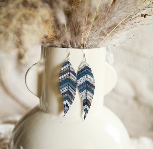 kolczyki szklane Piórka Oslo