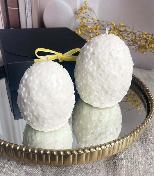 świeczniki i świece Wielkanocny zestaw/ Świece ekologiczne sojowe dekoracyjne jajka wielkanocne