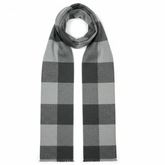 tuby i kominy Szalik Męski szal Szary czarny w kratkę elegancki premium prezent