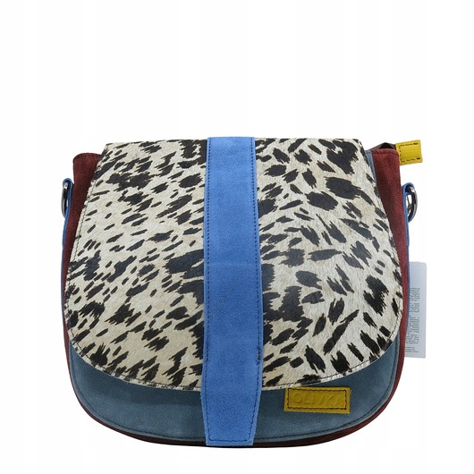 torby na ramię Torebka damska klasyczna zamszowa ze skrawków regulowany pasek eko OLIVKA