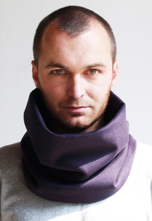 Szal Komin 100% Wełna - Śliwka mmhm