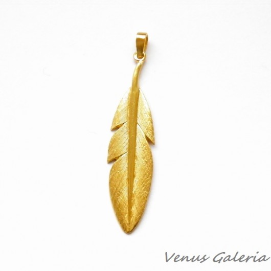 Zawieszka srebrna - Pióro złote małe VENUS GALERIA