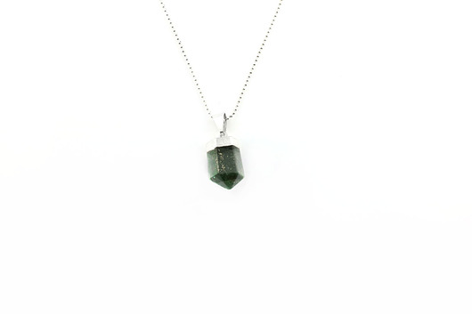 Colare Kwarc Zielony srebro Brazi Druse Jewelry