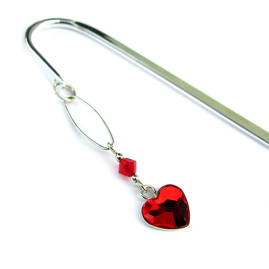 Ogniste serduszko - zakładka kryształ Swarovski Hundred Bookmarks
