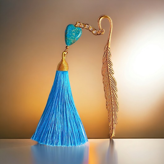 zakładki do książek Zakładka PREMIUM : serce : jaspis cesarski : turkus