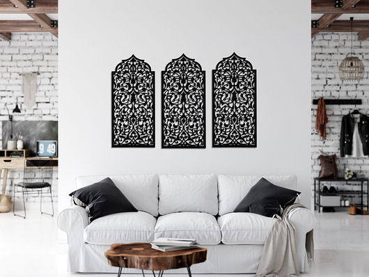 inne DEKORACYJNY PANEL AŻUROWY, OKNO MAROKAŃSKIE, DEKORACJA ŚCIENNA 3D, ORNAMENT, 