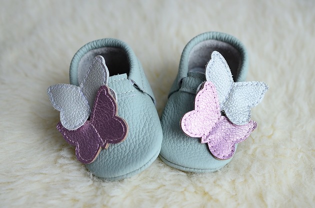 buty dziecięce Mokasyny Miętowe (Motylki)