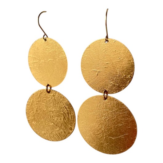 kolczyki - inne Długie złocone kolczyki koła