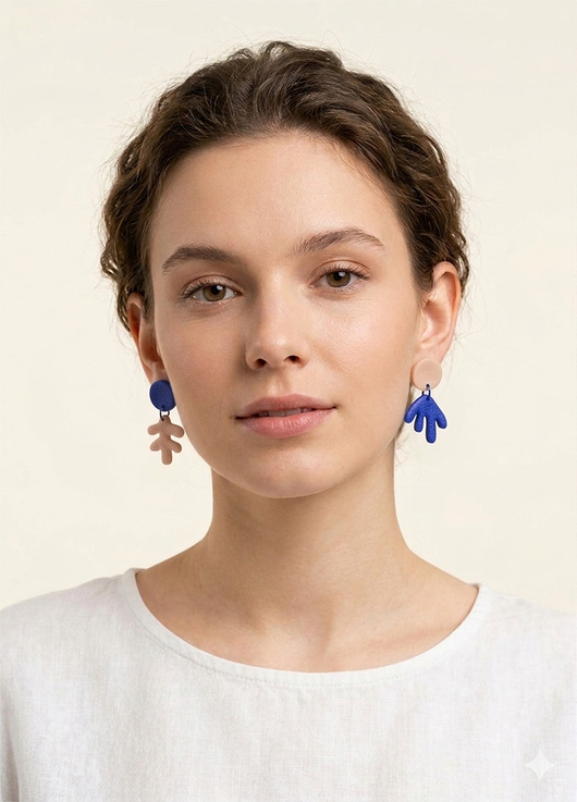 kolczyki z masy plastycznej Wiszące kolczyki Henri Matisse MINI