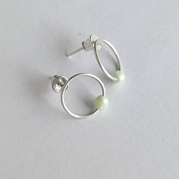 kolczyki z kamieniami Kolczyki OKRĄG