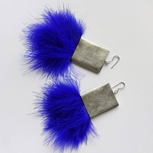 kolczyki z piórami PIÓRKO kolczyki