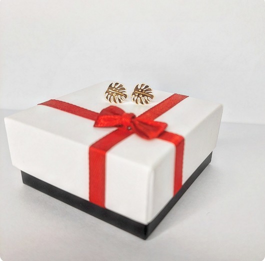 kolczyki pozłacane Kolczyki pozłacane listki monstera