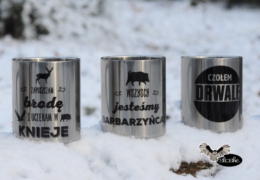Wszyscy jesteśmy barbarzyńcami, kubek ze stali  Sowia Aleja