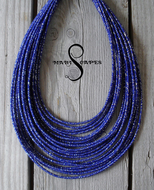 naszyjniki - inne Masajka "Cobalt & Silver Sparkle"