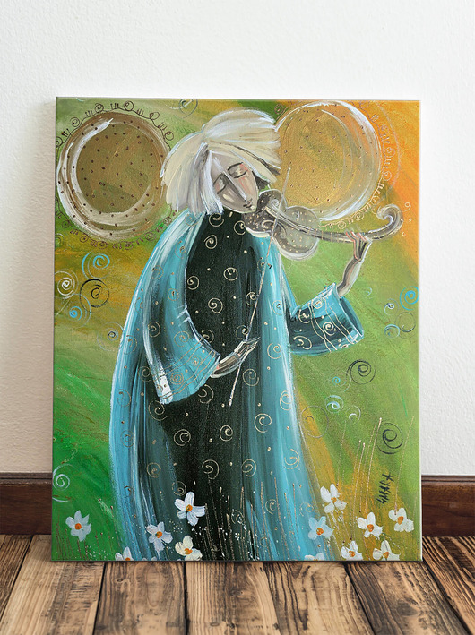 obrazy Anioł grający na skrzypcach. Giclee