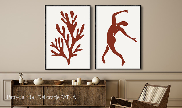 obrazy Komplet Dekoracji a la Matisse - 2 SZTUKI