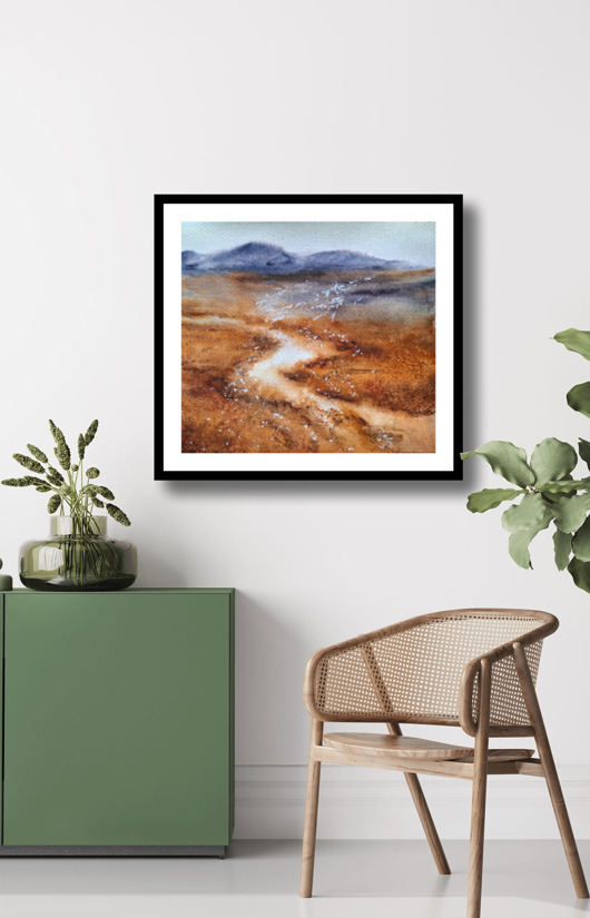 obrazy Obraz akwarelowy "Ptaki" oprawiony w passe-partout 40x50 cm