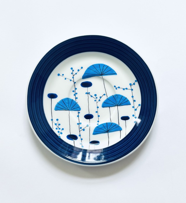 Ozdoby na ścianę Wachlarzyki blue