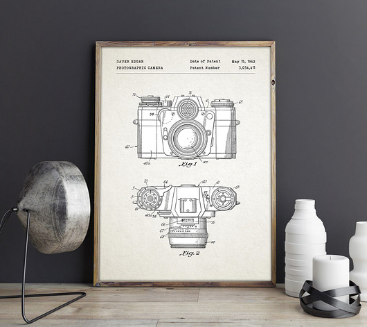 plakaty Aparat fotograficzny  - patent - plakat vintage