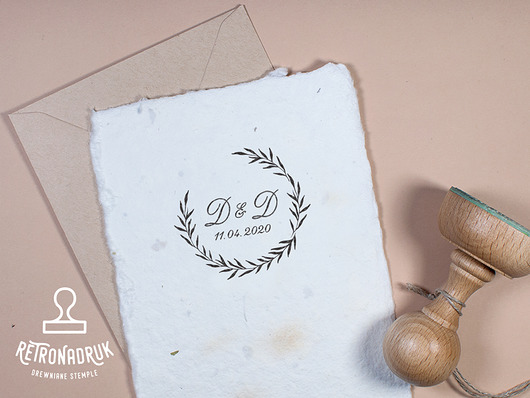 stemple ślubne Stempel ślubny wianek, spersonalizowany