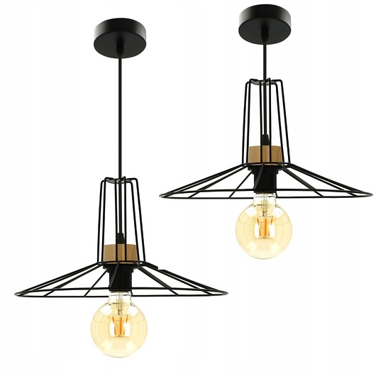 lampy wiszące STYLOWA LAMPA WISZĄCA SUFITOWA DO SALONU JADALNI KLOSZ DRUT LOFT E27
