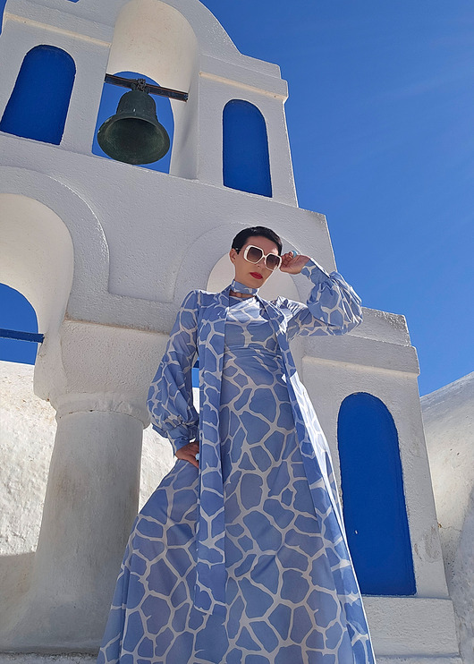 sukienki maxi damskie New Dress Afryka Blu