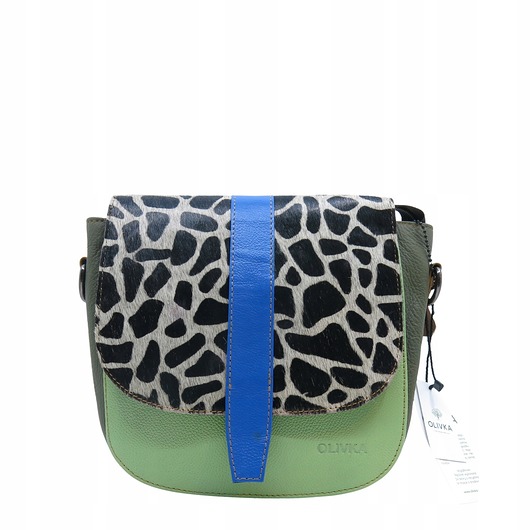 torby na ramię Torebka damska klasyczna skórzana regulowany pasek klapka wzór OLIVKA