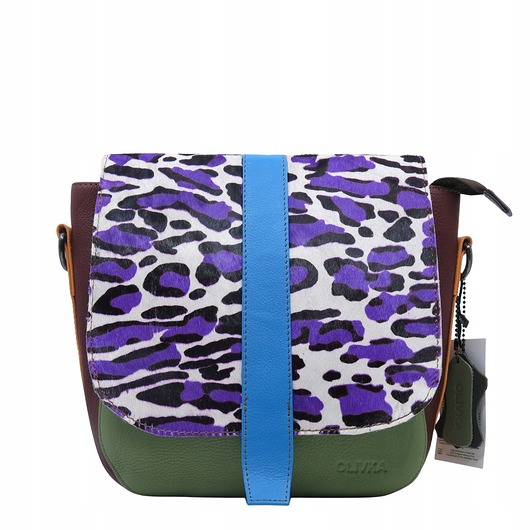 torby na ramię Torebka damska klasyczna skórzana regulowany pasek klapka wzór OLIVKA