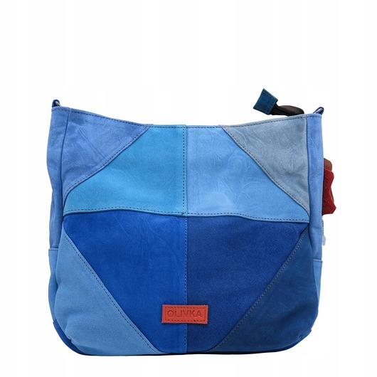 torby na ramię Torebka damska pojemna zamszowa na ramię kolorowa oryginalna OLIVKA