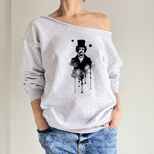 bluza bez kaptura damska Edgar Szara bluza cięta