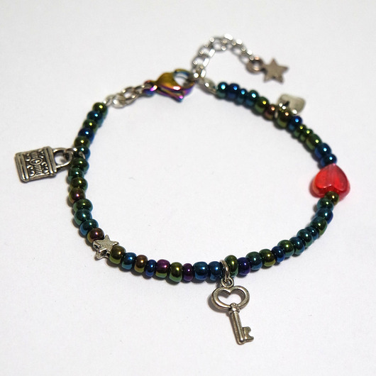 bransoletki ze szkła Bransoletka Klucz do serca - kolekcja Starlight