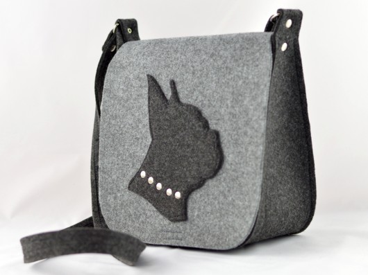 Torebka Filcowa - Listonoszka z Buldogiem Green Sheep