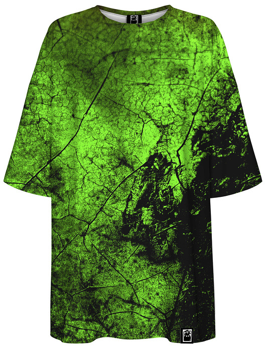 t-shirt damskie DR.CROW T-shirt Damski Oversize Green Wall