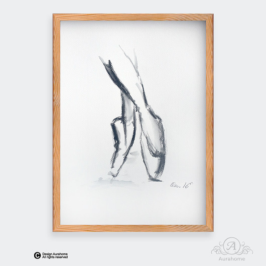 Plakat Balet 1 - akwarela A4 rysunek Ballet Art auraHome