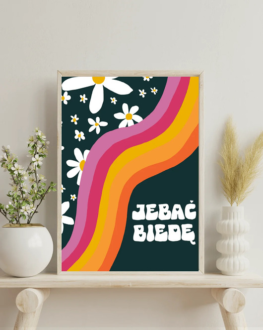 grafiki i ilustracje Wyjątkowy plakat z przekleństwem -Je*ać biedę