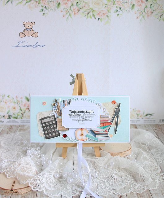 kartki scrapbooking Czekoladownik kartka dla nauczyciela 1 GOTOWA