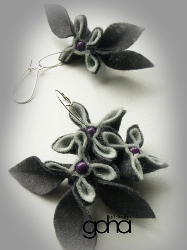 fioletowe szarości FlowerFelt Design