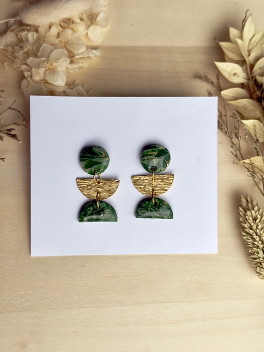 kolczyki z masy plastycznej Kolczyki Świąteczne 