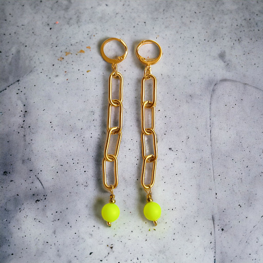 kolczyki swarovski Swarovski neon pearls : neon yellow
