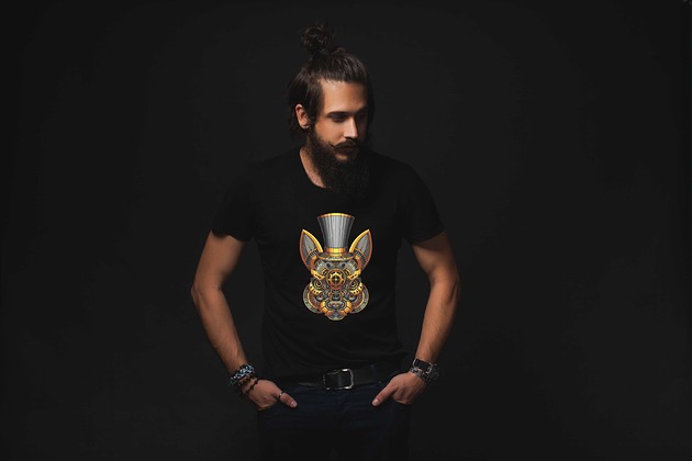 t-shirty męskie Koszulka organiczna z nadrukiem Steampunk Rabbit