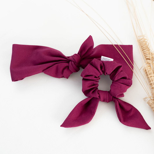 opaski do włosów Zestaw scrunchie i opaska FUKSJA