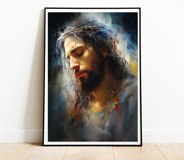 plakaty Plakat Jezus Z Koroną Cierniową, Plakat Na Ścianę MS-PLAK-0042