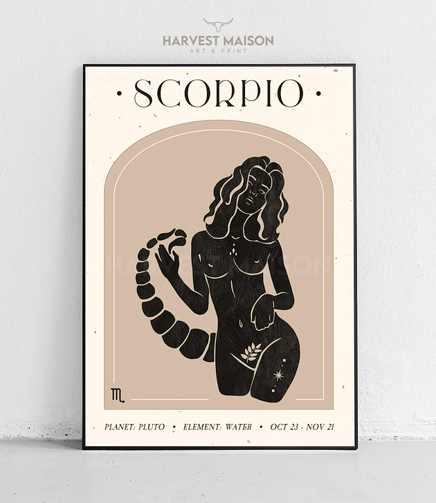 plakaty Plakat Pomysł na prezent Zodiakalna Kobieta Znak Zodiaku Skorpion