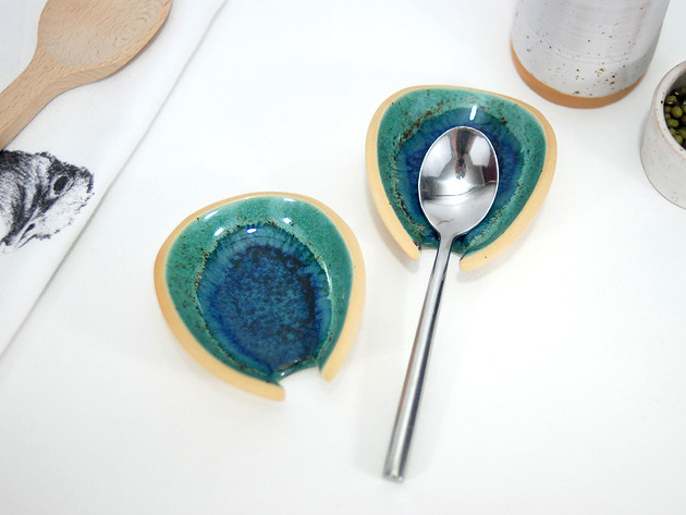 Ceramiczna podstawka pod łyżkę - laguna 10FingersArt