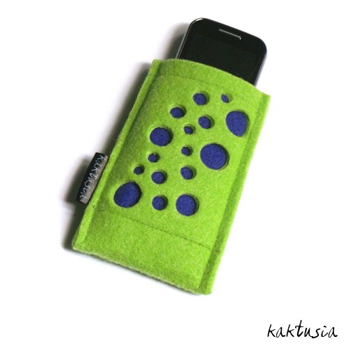 BUBBLES :: zielone etui na telefon kaktusia