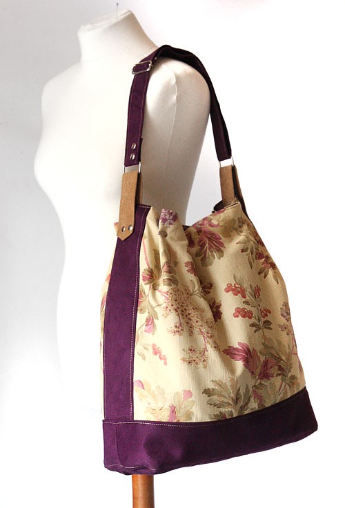 torba - flowers in vanilla&violet - elfagado